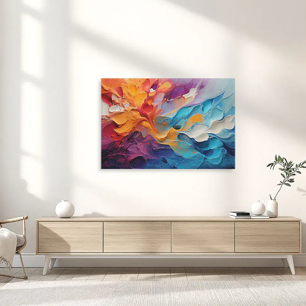 Acrilico Multicolore Astratto - Stampa su Tela