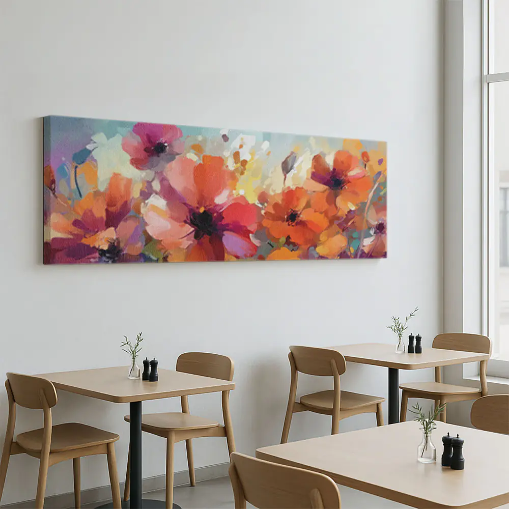 Bouquet di Fiori Colorati Acquerello - Stampa su Tela