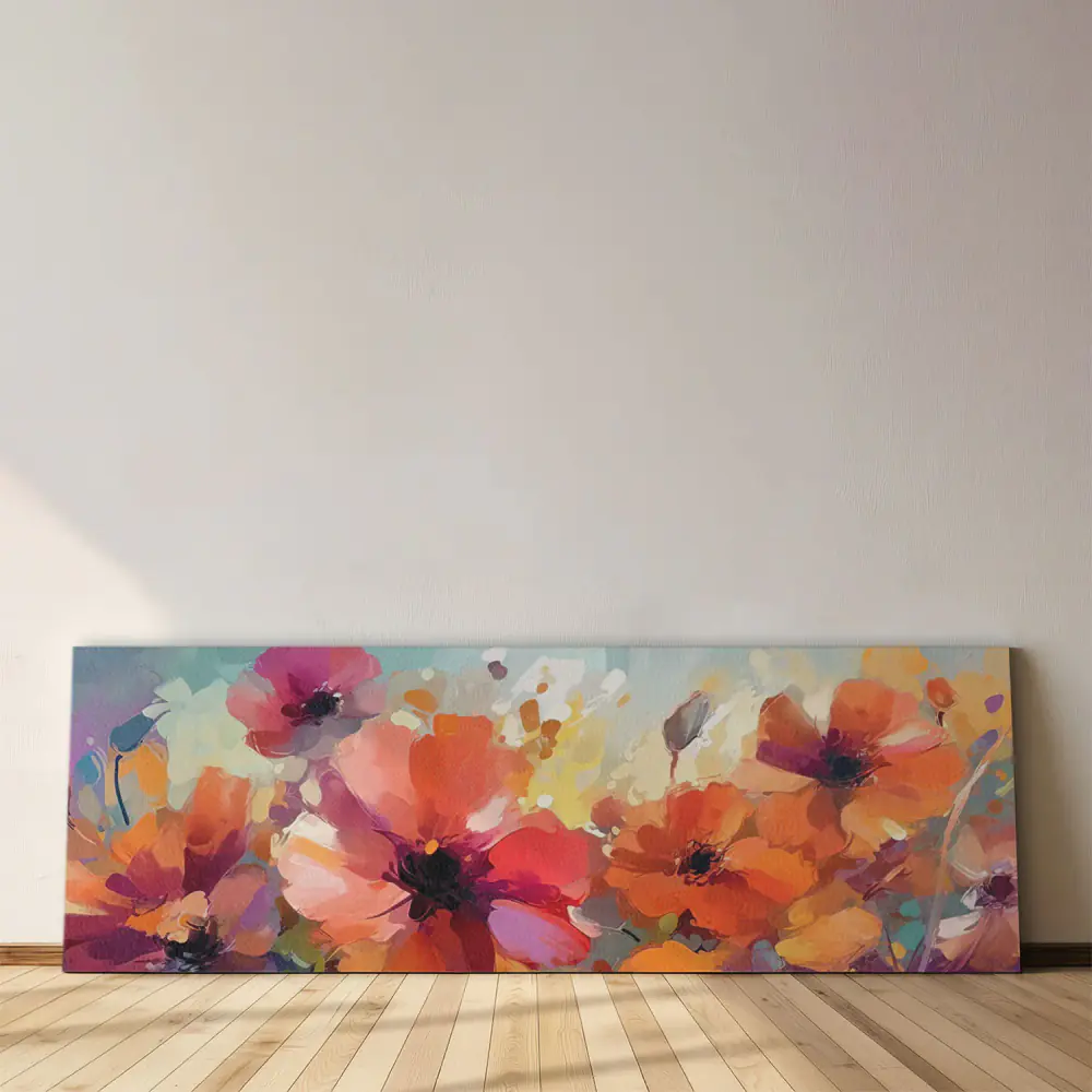 Bouquet di Fiori Colorati Acquerello - Stampa su Tela