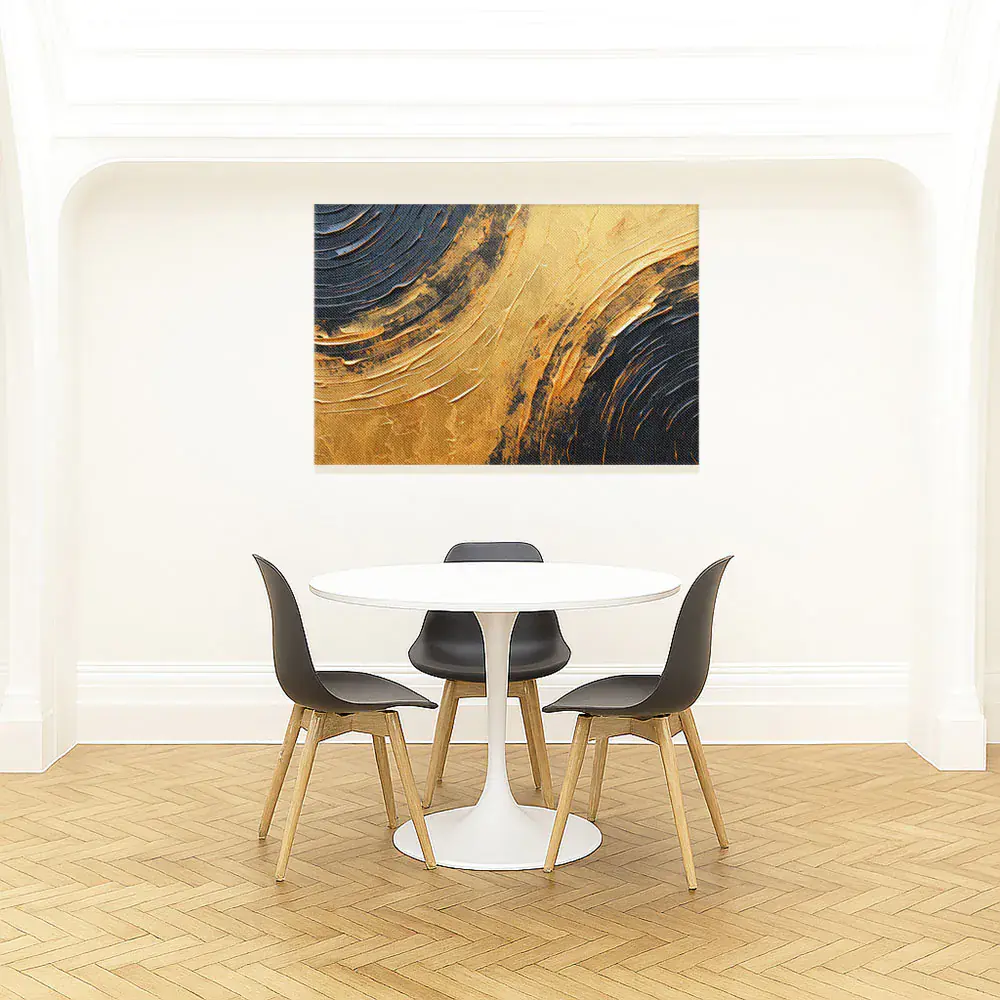 Contrapposizione Nera e Dorata - Stampa su Tela