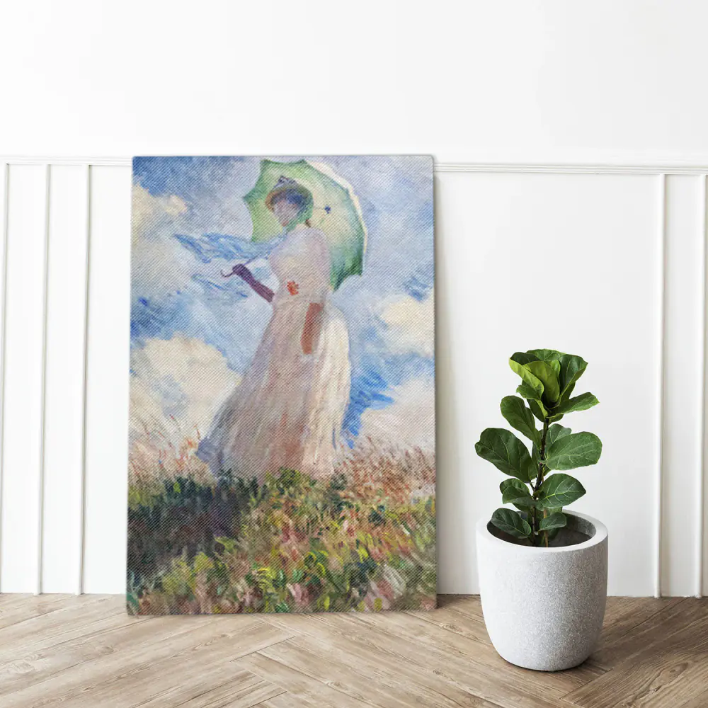 Donna con il parasole girata verso sinistra   Claude Monet - Stampa su Tela