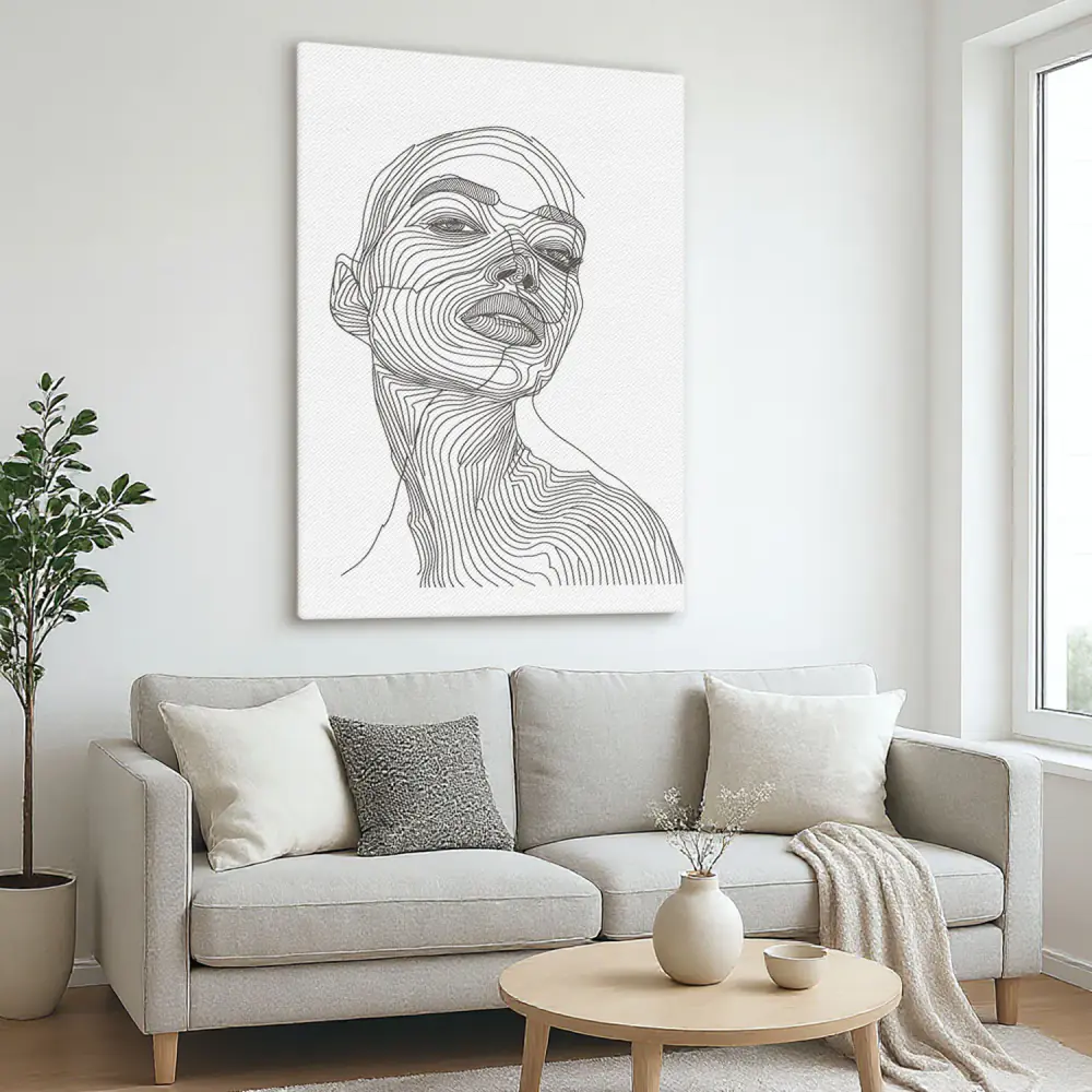 Donna in Line Art - Stampa su Tela