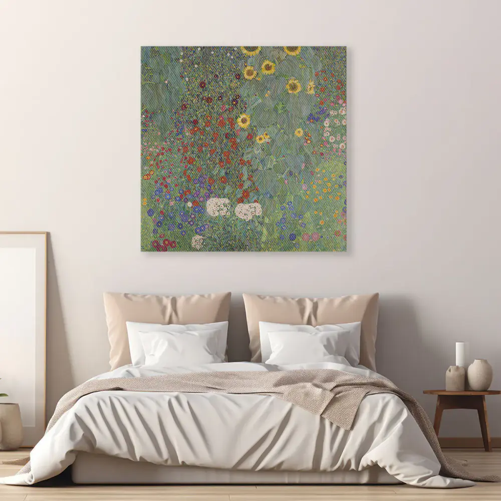 Giardino Fiorito con Girasoli Gustav Klimt - Stampa su Tela