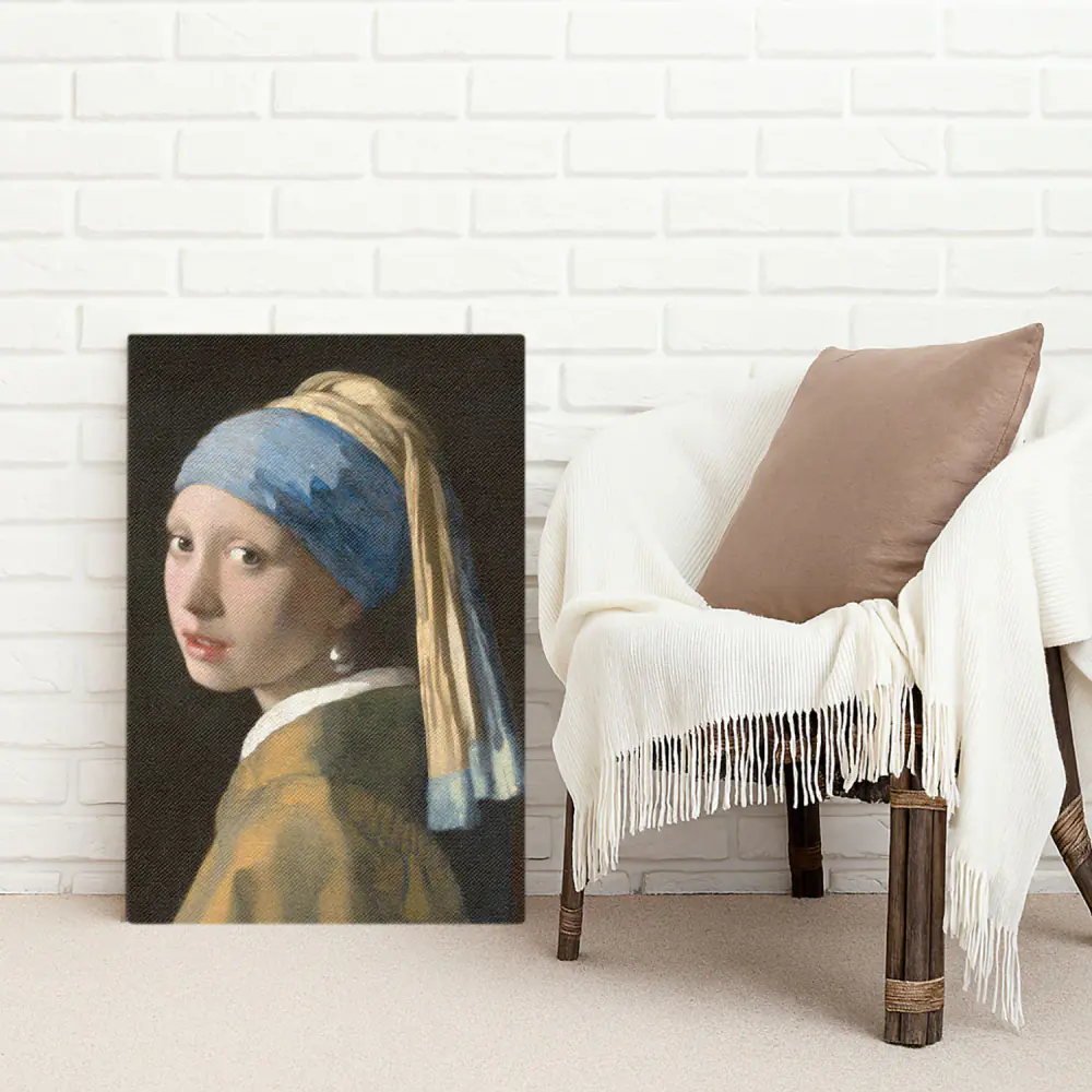 Ragazza con l'orecchino di perla Johannes Vermeer - Stampa su Tela