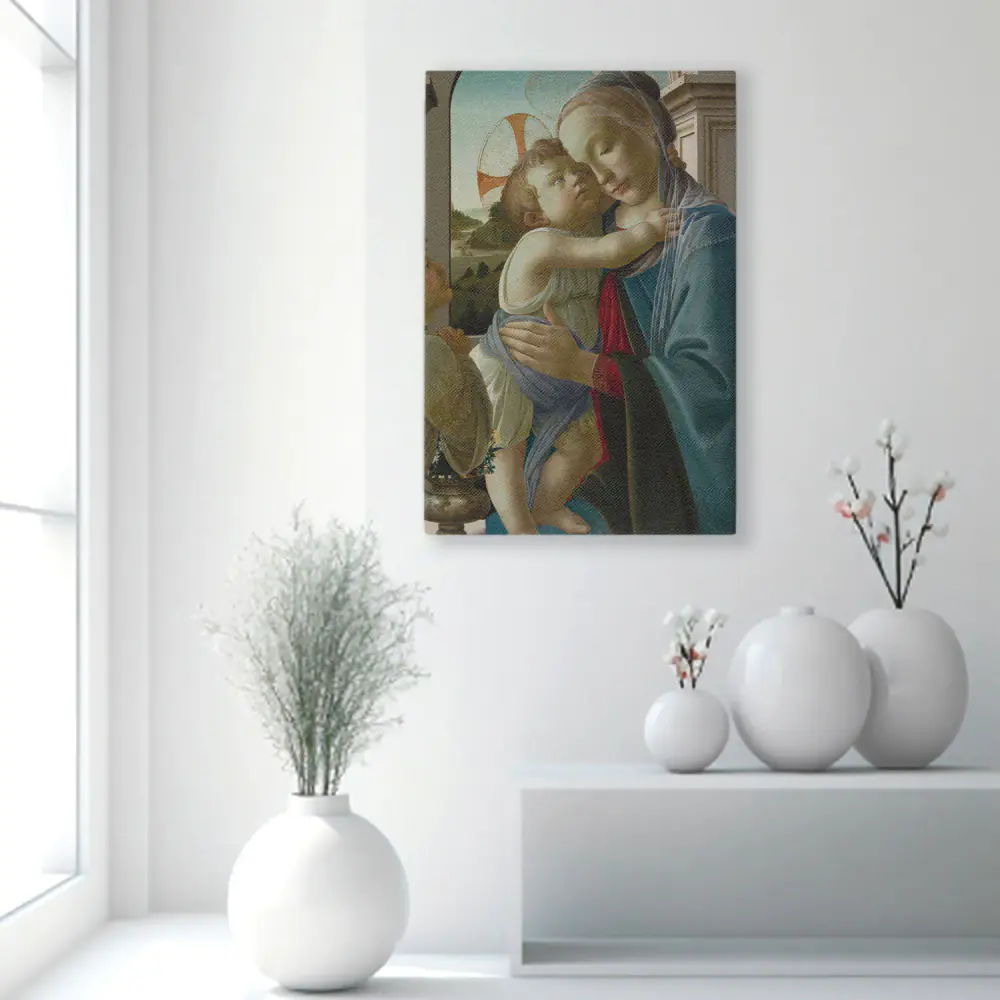 Vergine col Bambino e un Angelo Sandro Botticelli - Stampa su Tela
